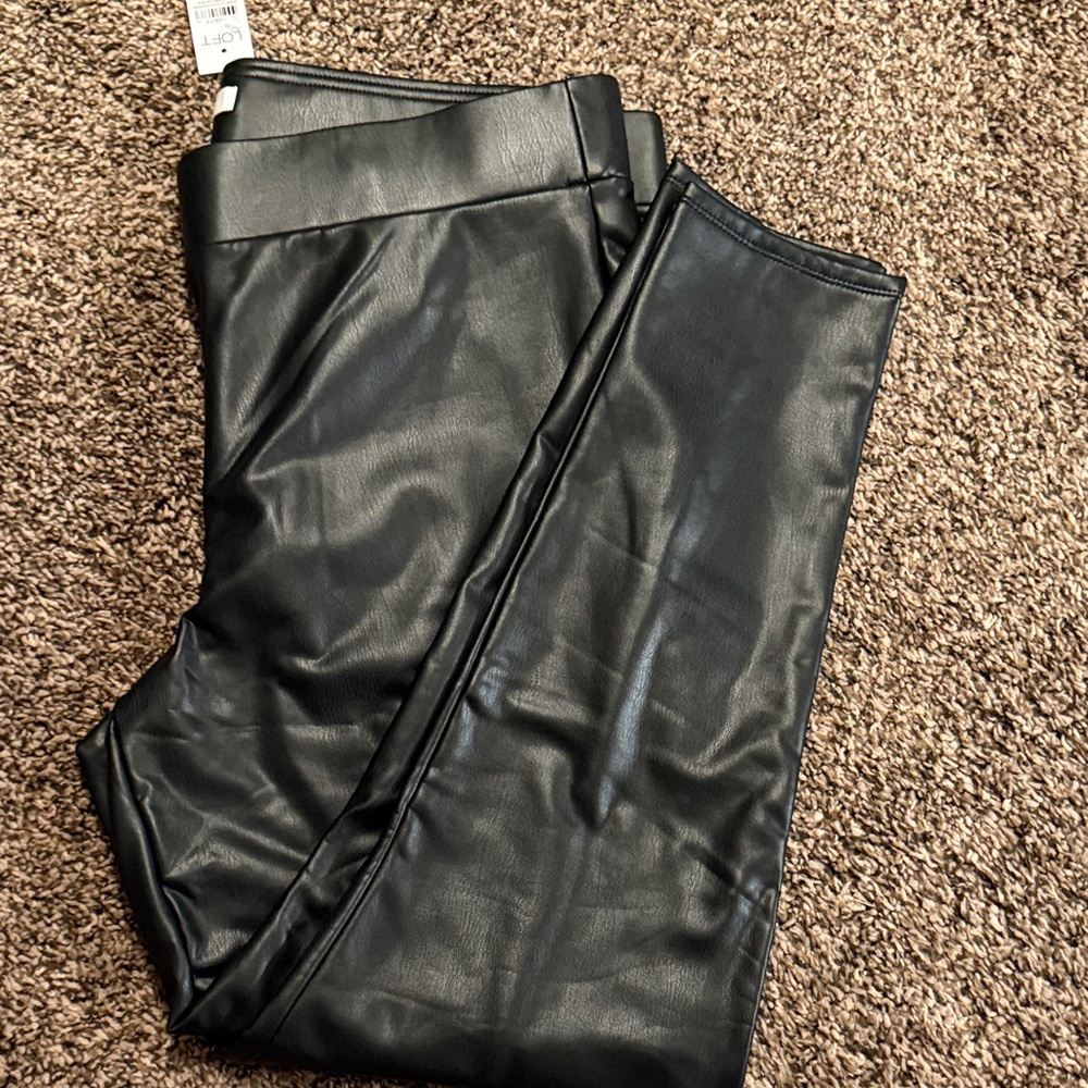 LOFT Black Faux Leather Leggings